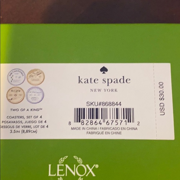 Kate Spade Two of a Kind Coasters set of 4 - Picture 4 of 4